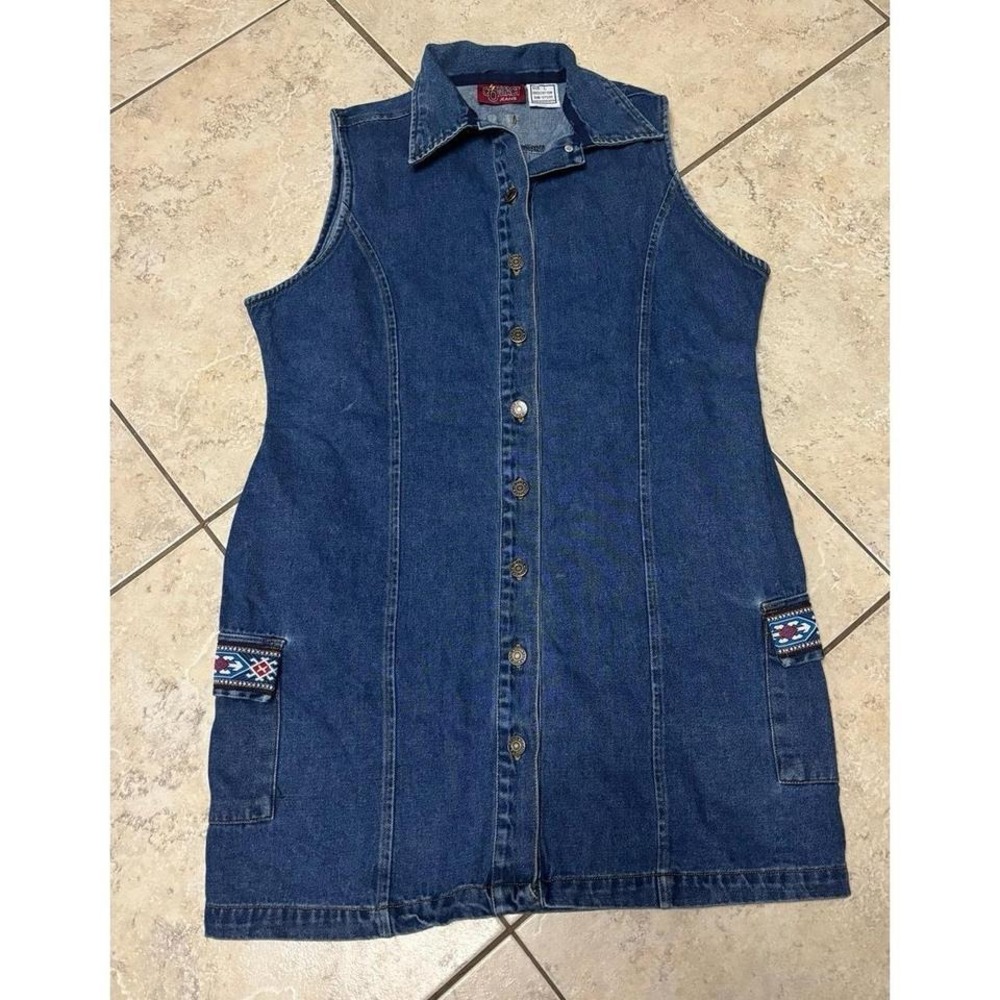 90's‎ vintage denim western mini Dress by Contact Jeans size large